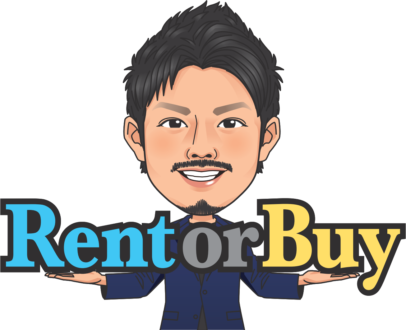 Rent or Buyの人物イラスト入りロゴ